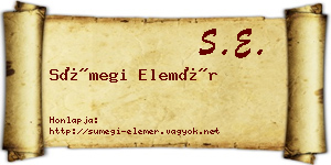 Sümegi Elemér névjegykártya